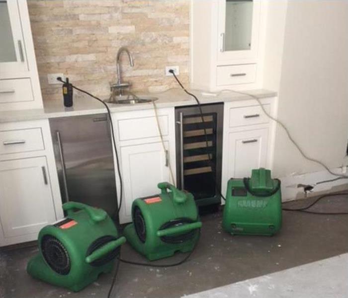 air movers setup during water damage recovery