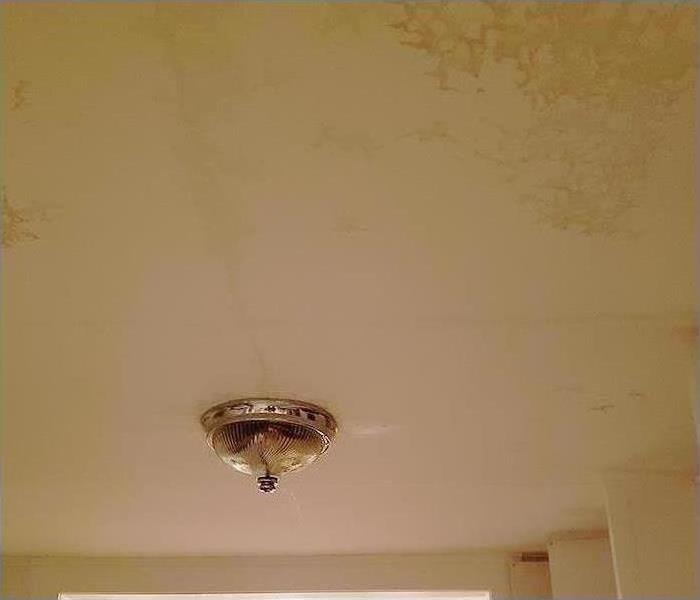 Ceiling water stains from property damage